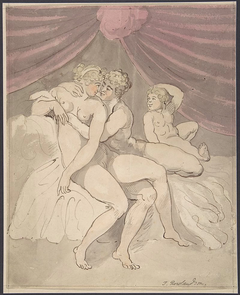 Thomas Rowlandson-16-Coppia nuda che si abbraccia